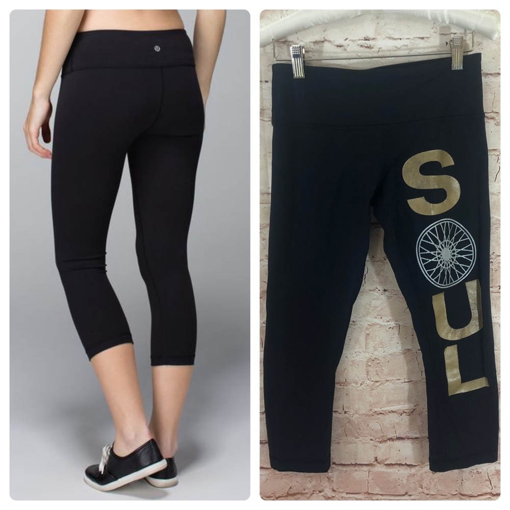 Lululemon Soulcycle Wunder Under Black Crop Tight